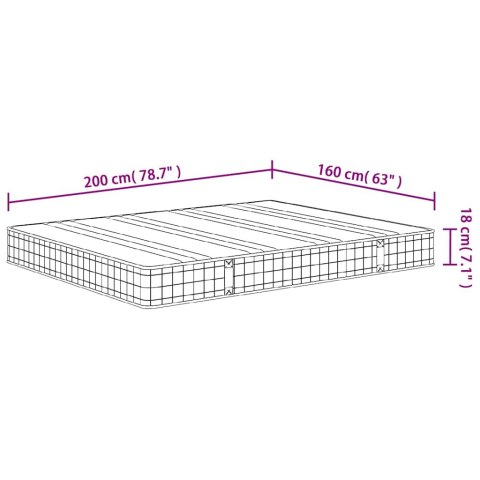  Materac bonellowy, twardość średnia, 160x200 cm