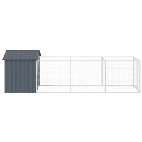  Buda dla psa, z dachem, antracytowa, 117x405x123 cm, stal