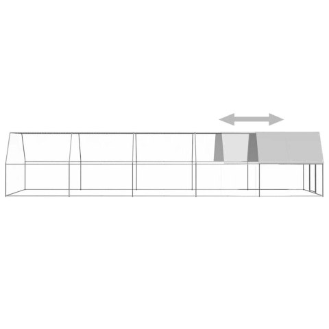  Klatka dla kurcząt, 3x10x2 m, stal galwanizowana