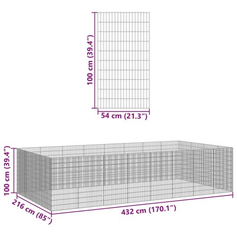  Kojec dla zwierząt, 24 panele, 54x100 cm, galwanizowane żelazo