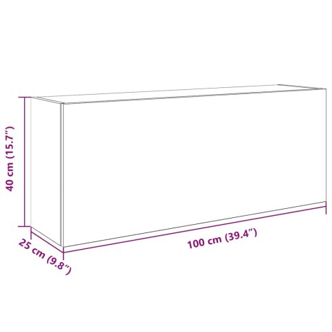  Wisząca szafka łazienkowa, biała, 100x25x40 cm