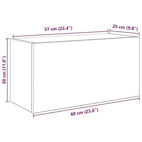  Wisząca szafka łazienkowa, stare drewno, 60x25x30 cm