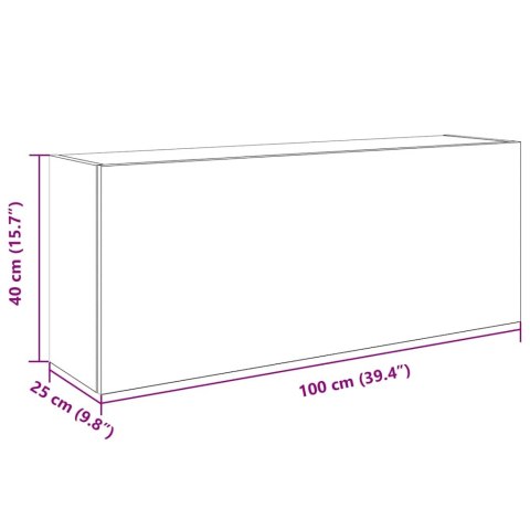  Wisząca szafka łazienkowa, szary dąb sonoma, 100x25x40 cm