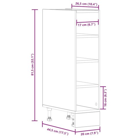  Dolna szafka Sonoma Oak 20x44,5x81,5 cm Drewno klejone