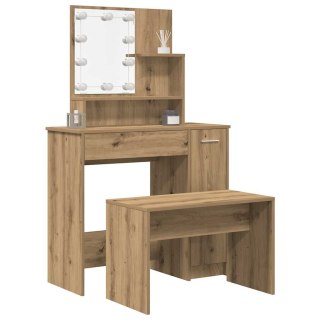  Toaletka z oświetleniem LED dąb artisan materiał drewnopochodny