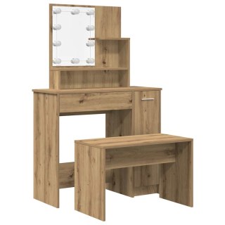  Toaletka z oświetleniem LED dąb artisan materiał drewnopochodny