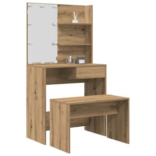  Toaletka z oświetleniem LED dąb artisan materiał drewnopochodny