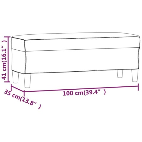  Ławka, ciemnoszara, 100x35x41 cm, tapicerowana aksamitem