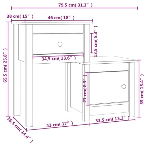  Szafka nocna, 79,5x38x65,5 cm, lite drewno sosnowe