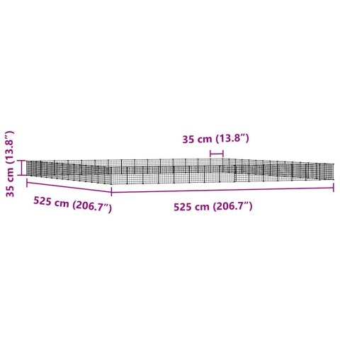  Klatka dla zwierząt z bramką, 60 paneli, czarna, 35x35 cm, stal