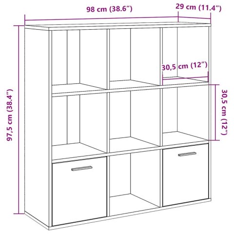  Regał, stare drewno, 98x29x97,5 cm, materiał drewnopochodny