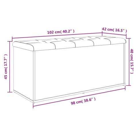  Ławka ze schowkiem, biała, 102x42x45 cm materiał drewnopochodny