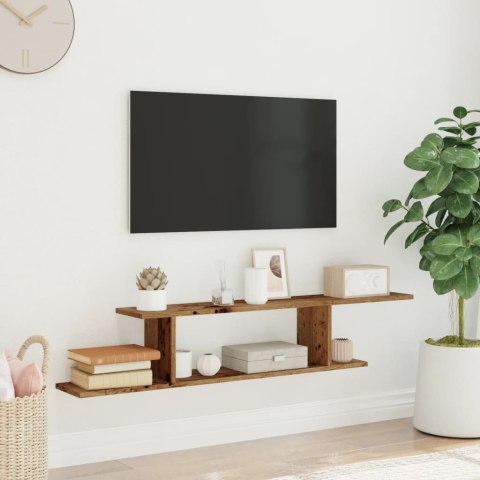  Wisząca szafka pod TV, stare drewno, 125x18x23 cm