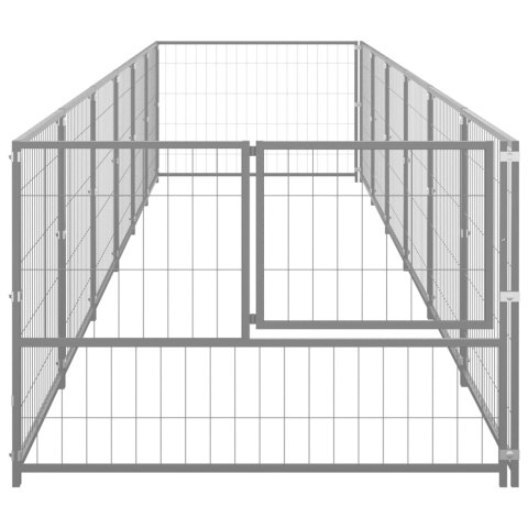  Kojec dla psa, srebrny, 6 m², stalowy