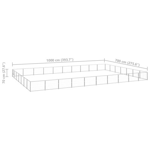  Kojec dla psa, srebrny, 70 m², stalowy