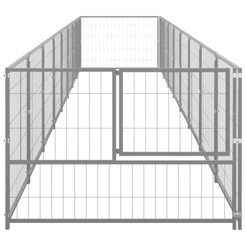  Kojec dla psa, srebrny, 8 m², stalowy