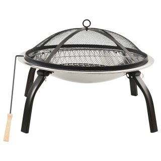  Palenisko i grill 2-w-1, z pogrzebaczem, 56x56x49 cm, stal