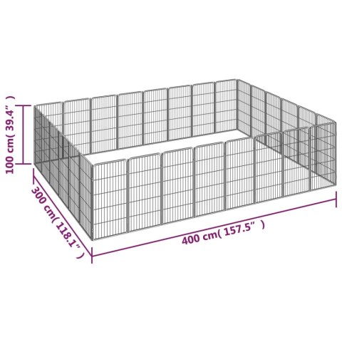  Kojec dla psa, 28 paneli, czarny, 50x100 cm, stal