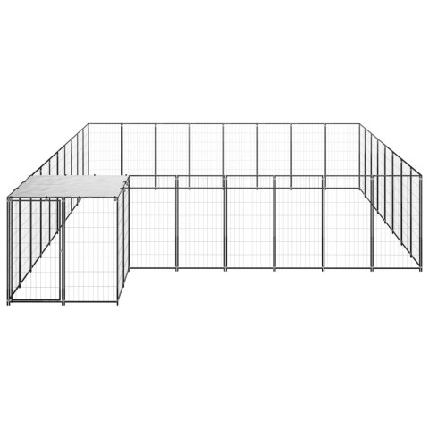  Kojec dla psa, czarny, 20,57 m², stalowy