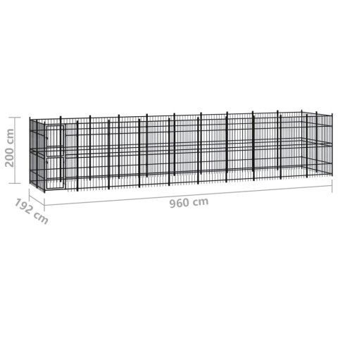  Kojec zewnętrzny dla psa, stalowy, 18,43 m²