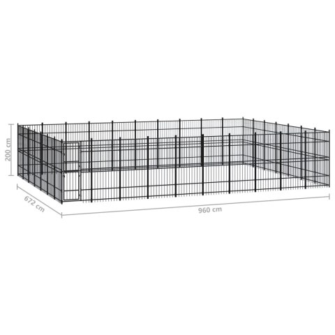  Kojec zewnętrzny dla psa, stalowy, 64,51 m²