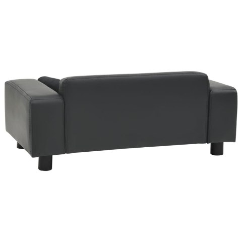  Sofa dla psa, ciemnoszara, 81x43x31 cm, plusz i sztuczna skóra