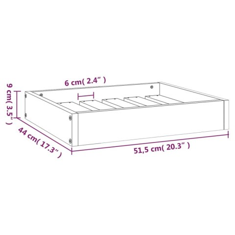  Legowisko dla psa, czarne, 51,5x44x9 cm, lite drewno sosnowe