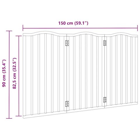  Składana bramka dla psa, 3 panele, brązowy dąb, 150 cm