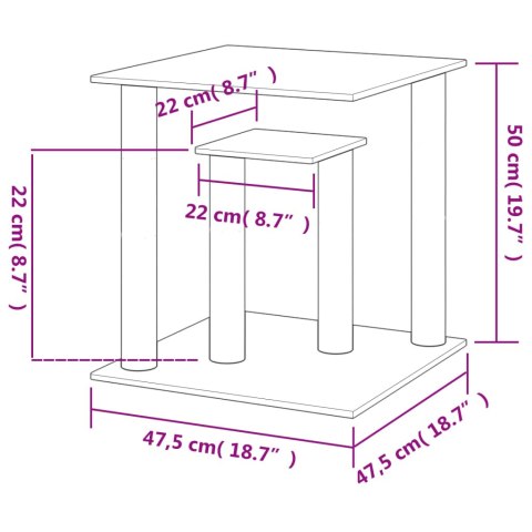  Drapak dla kota z platformami, jasnoszary, 50 cm