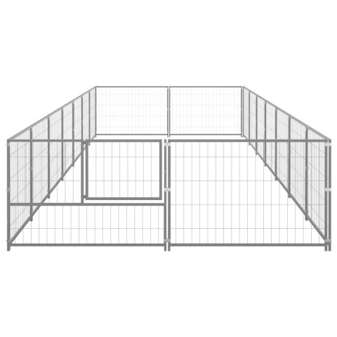  Kojec dla psa, srebrny, 14 m², stalowy