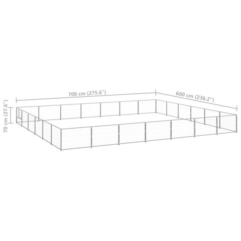  Kojec dla psa, srebrny, 42 m², stalowy