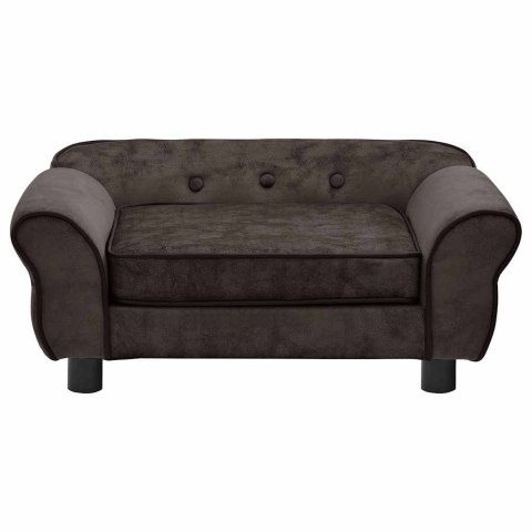  Sofa dla psa, brązowa, 72x45x30 cm, pluszowa