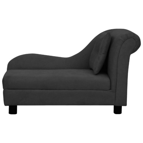  Sofa dla psa, z poduszką, czarna, 83x44x44 cm, pluszowa