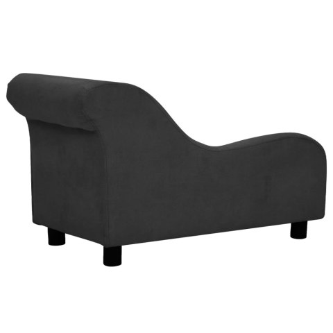  Sofa dla psa, z poduszką, czarna, 83x44x44 cm, pluszowa