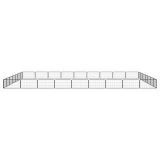  Kojec dla psa, 32 panele, czarny, 100x50 cm, stal