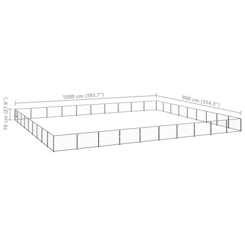  Kojec dla psa, czarny, 90 m², stalowy