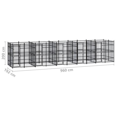  Kojec zewnętrzny dla psa, stalowy, 18,43 m²