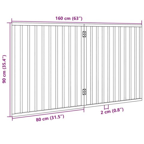  Składana bramka zabezpieczająca dla psa, 2 panele, biała, 160cm