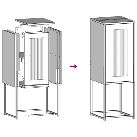  Komoda Antracyt 36x39x107 cm Stal walcowana na zimno