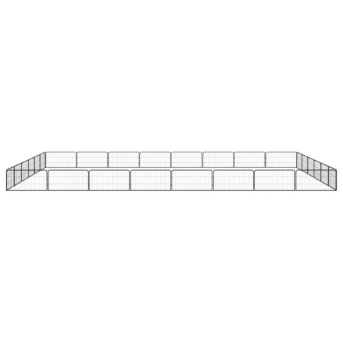  Kojec dla psa, 28 panele, czarny, 100x50 cm, stal