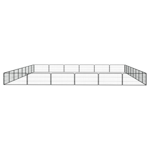  Kojec dla psa, 28 panele, czarny, 100x50 cm, stal