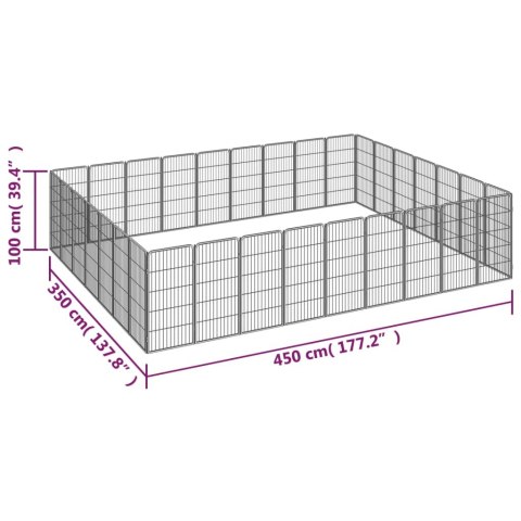  Kojec dla psa, 32 paneli, czarny, 50x100 cm, stal