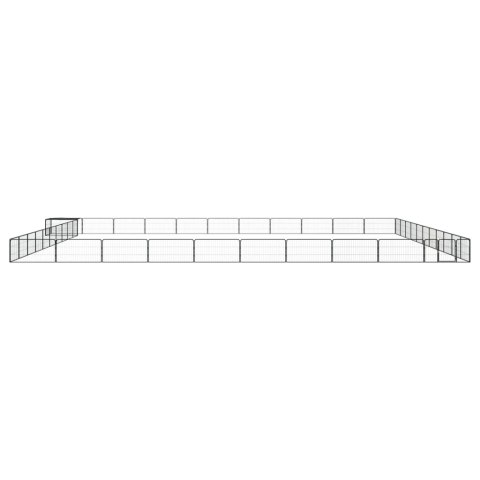  Kojec dla psa, 44 panele, czarny, 100x50 cm, stal