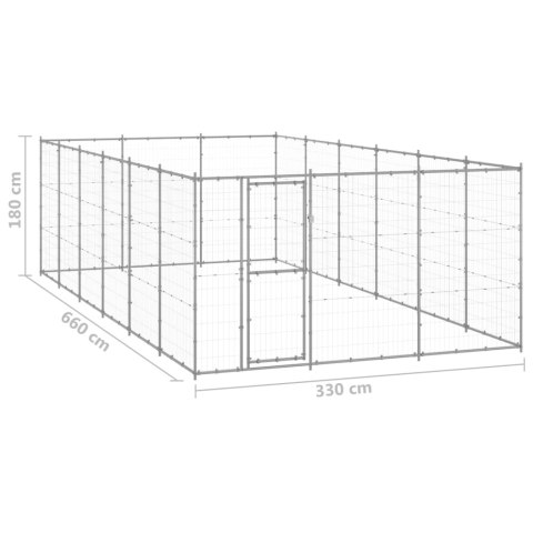  Kojec zewnętrzny dla psa, stal galwanizowana, 21,78 m²