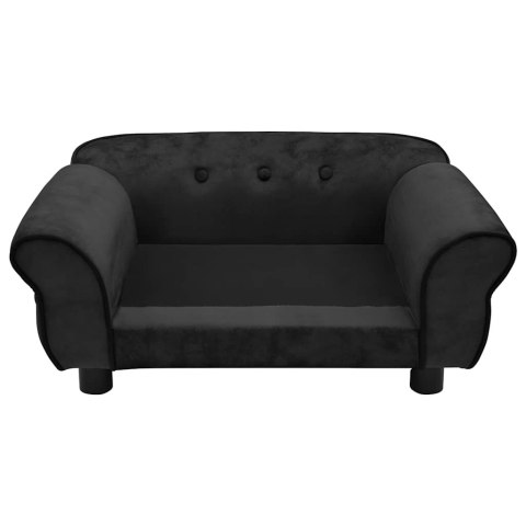  Sofa dla psa, czarna, 72x45x30 cm, pluszowa