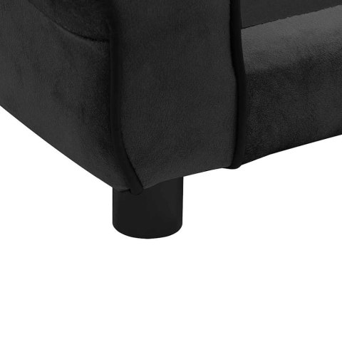  Sofa dla psa, czarna, 72x45x30 cm, pluszowa