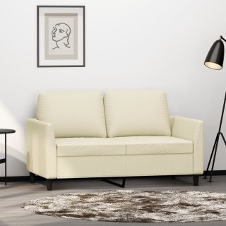  2-osobowa sofa, kremowy, 120 cm, sztuczna skóra