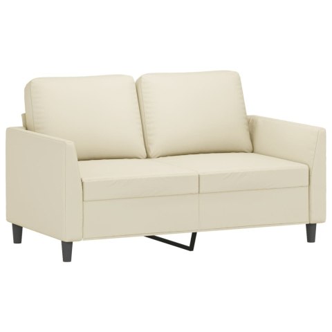  2-osobowa sofa, kremowy, 120 cm, sztuczna skóra