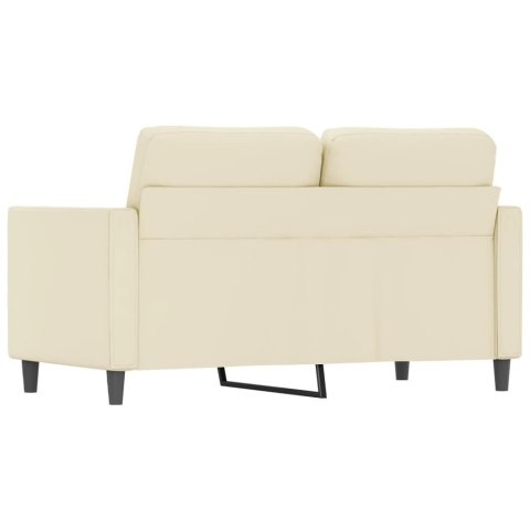  2-osobowa sofa, kremowy, 120 cm, sztuczna skóra