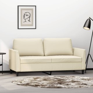  2-osobowa sofa, kremowy, 140 cm, sztuczna skóra